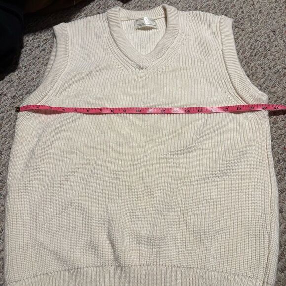 Zara White Ribbed Knit Oversized Sweater Vest- Size Small - Picture 5 of 8